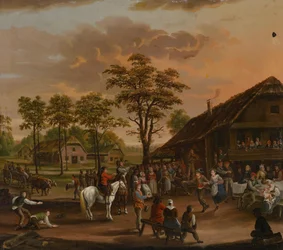 Bruiloftsdans voor een herberg